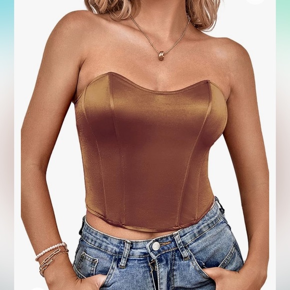 Satin Sweetheart strapless tube top - Picture 1 of 7